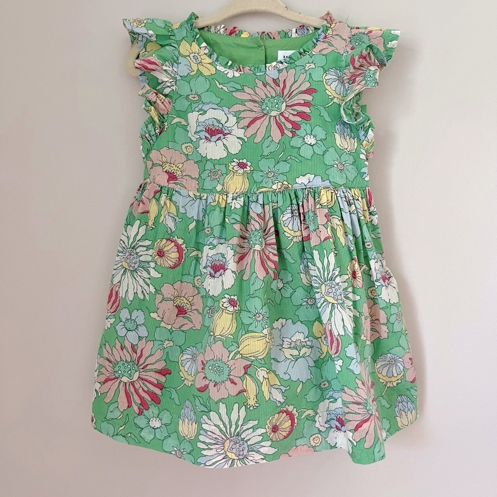 Baby Gap Green Floral Dress & Bloomers